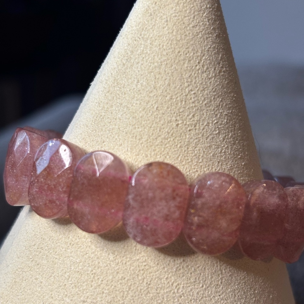 Strawberry Quartz Soft Bangle Bracelet - image 4